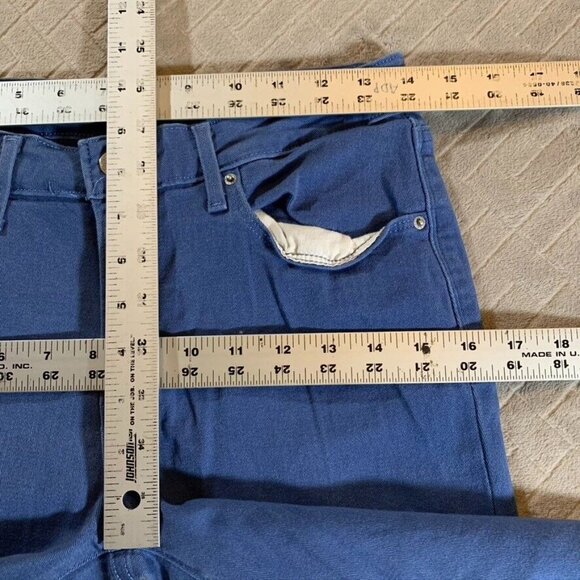 Levis Womens 29 Denim Jeans Blue Skinny Ankle Cuffed Mid Rise White Tab Stretch - Picture 6 of 10
